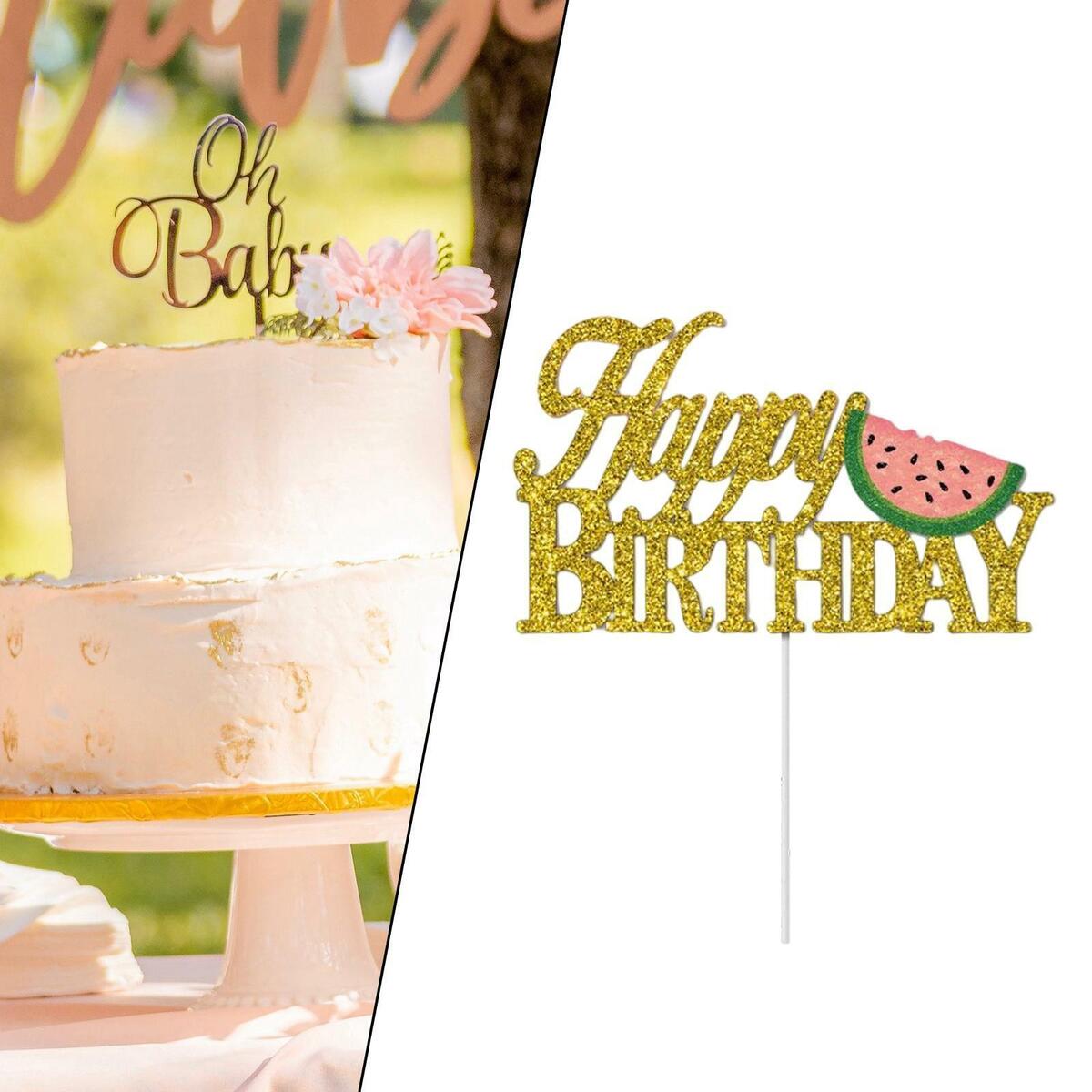 Letter "Happy Birthday" Cake  Watermelon Themed for