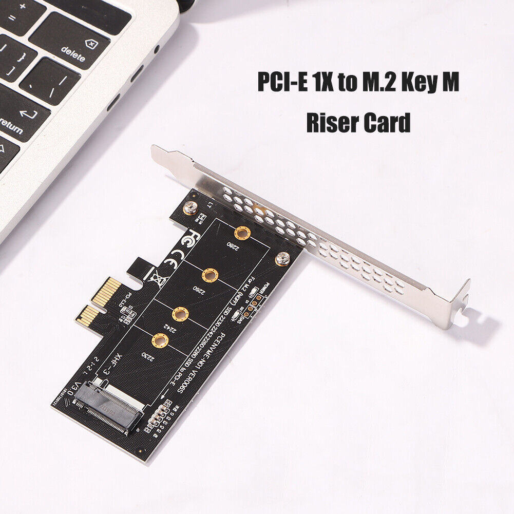 PCI-E 1X to M.2 NVME M Key SSD Adapter PCI Express Riser Card for Desktop