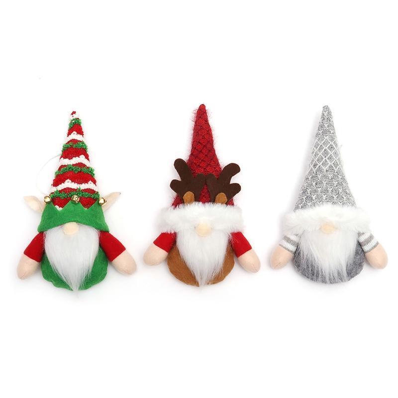 Christmas Hanging Gnome 1 Set Antlers Elf Knitted Hat Decor Present Supplies
