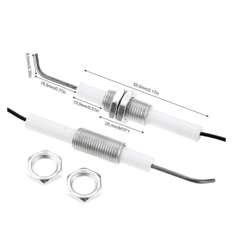 For Gas Fireplace Sparks Ignition Part Plug Ceramic Electrode Igniter with Wire