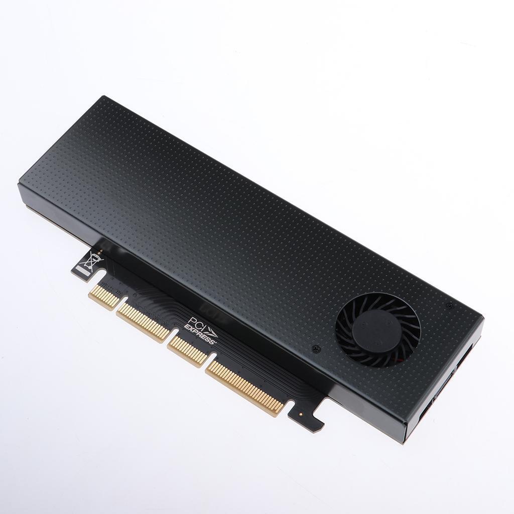 M.2 Expansion   Turn PCIE3.0 Cooling Fan SSD Adapter Dual Interface