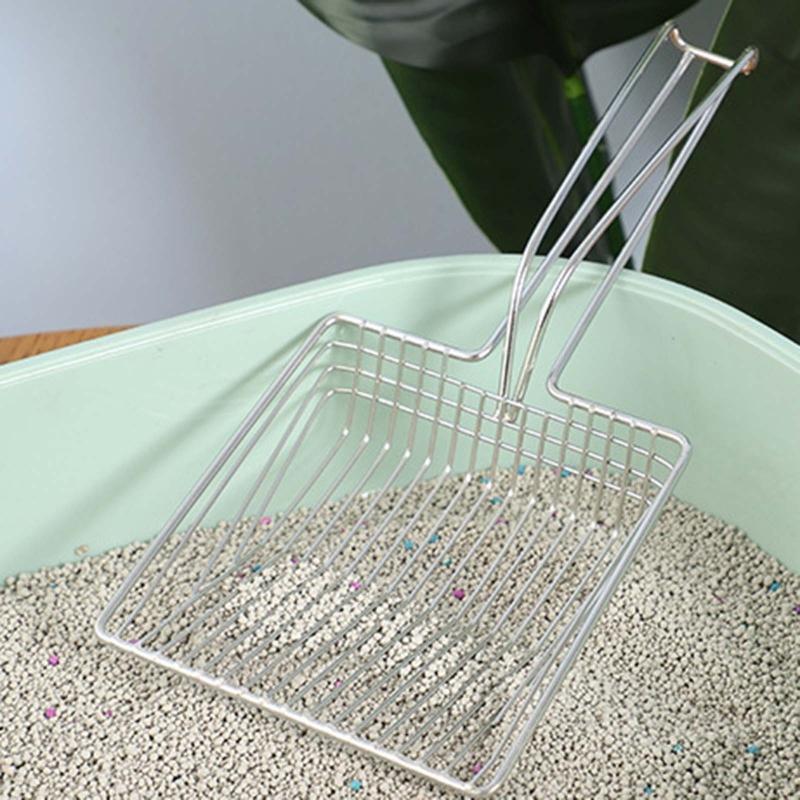 Stainless Cat Litter Scoop w/ Deep Shovel, Durable Cat Poop Scooper Comfy Handle