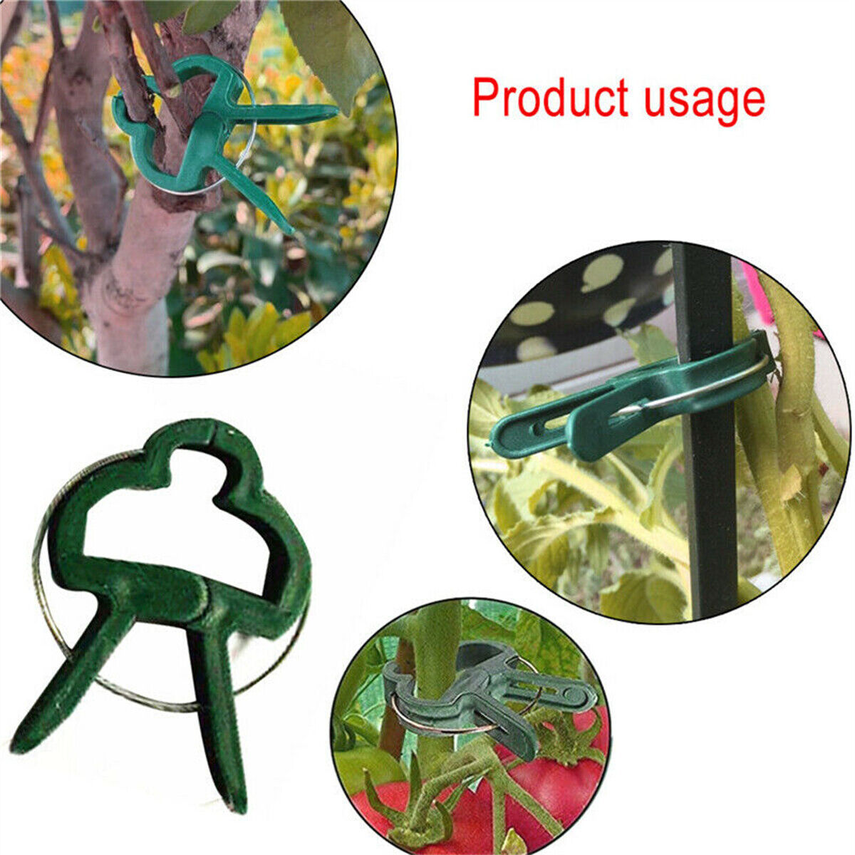 30X Garden Plant Clips Tomato Tie Stem Orchid Support Weatherproof Grow Training