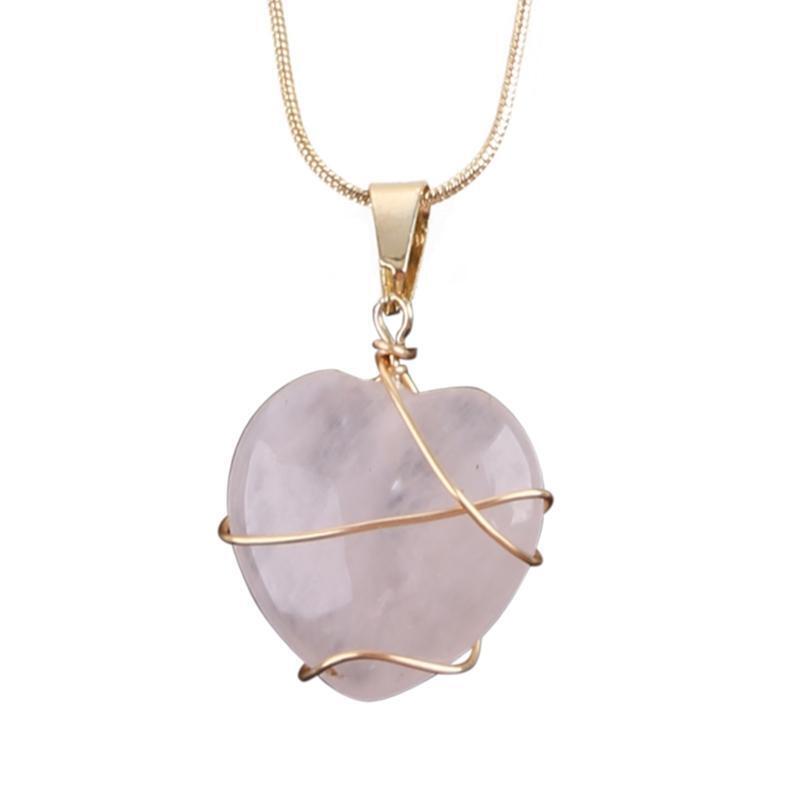 Pink Diamond Castle Heart Necklace Fashion Simple Temperament Clavicle Chain