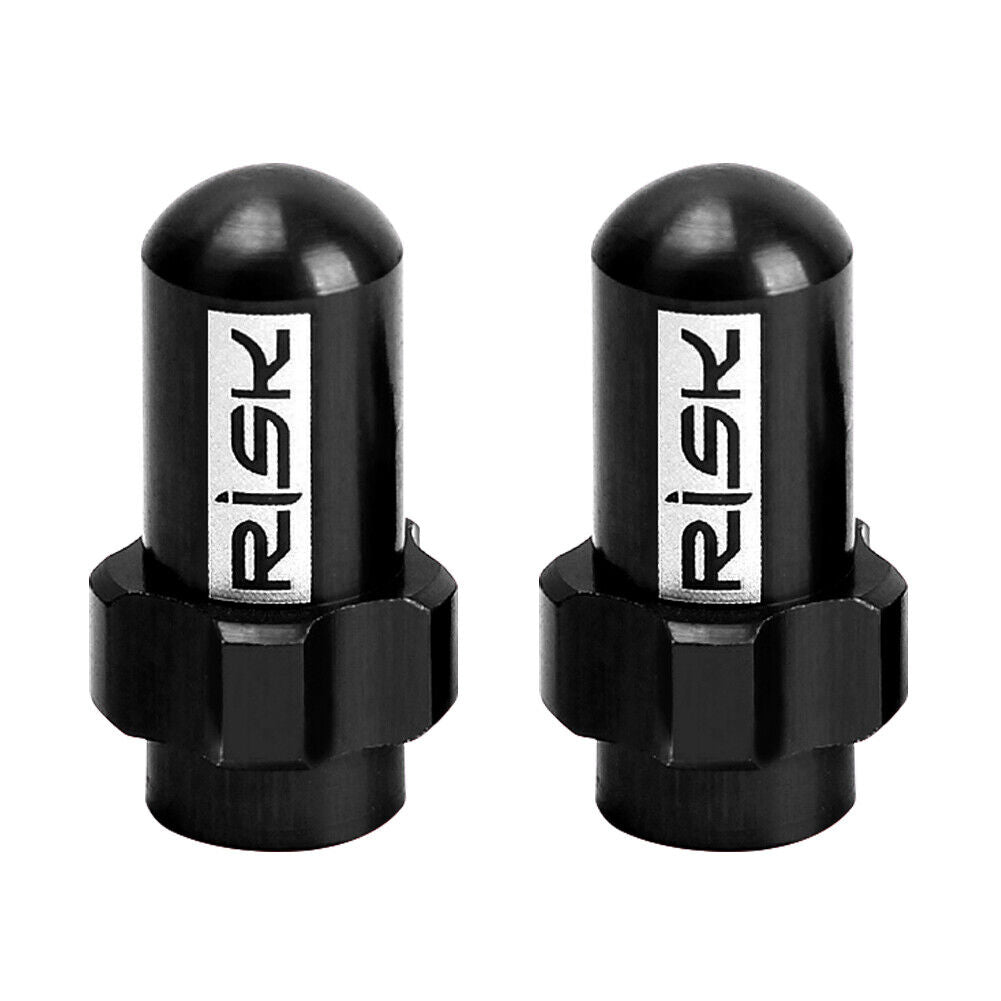 2pcs RISK MTB Bike Tire Valve Cap Inner Tube Valve Dust Cover (Black FV18)
