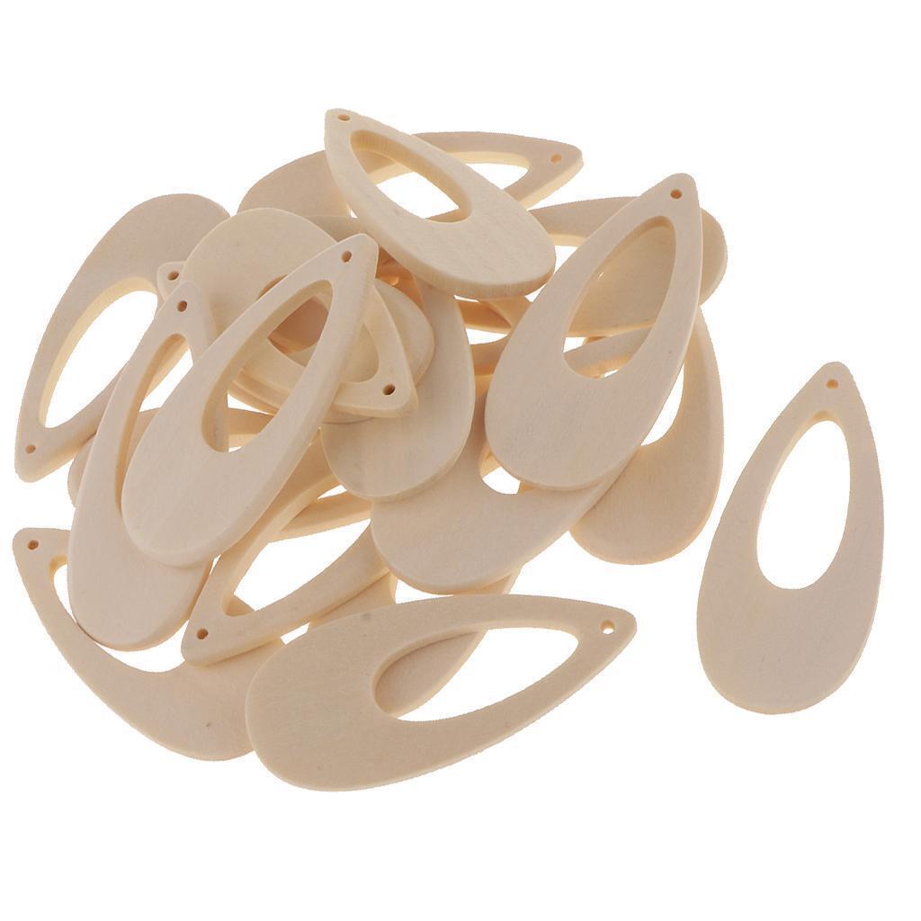 40 Pieces Plain Wooden Drop Charms for DIY Jewelry Making Earring Findings