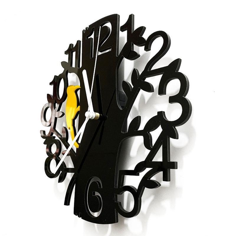 Hollow Tree Wall Clock Home Living Room Coffee Shop Chic Bar Decor Ornament Gift