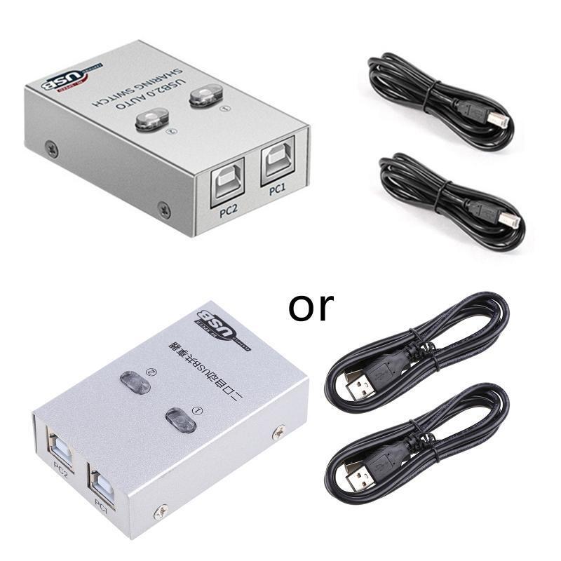USB 2.0 Auto Sharing Switch Printer Sharing Device USB Hub 2 in 1 Out Splitter