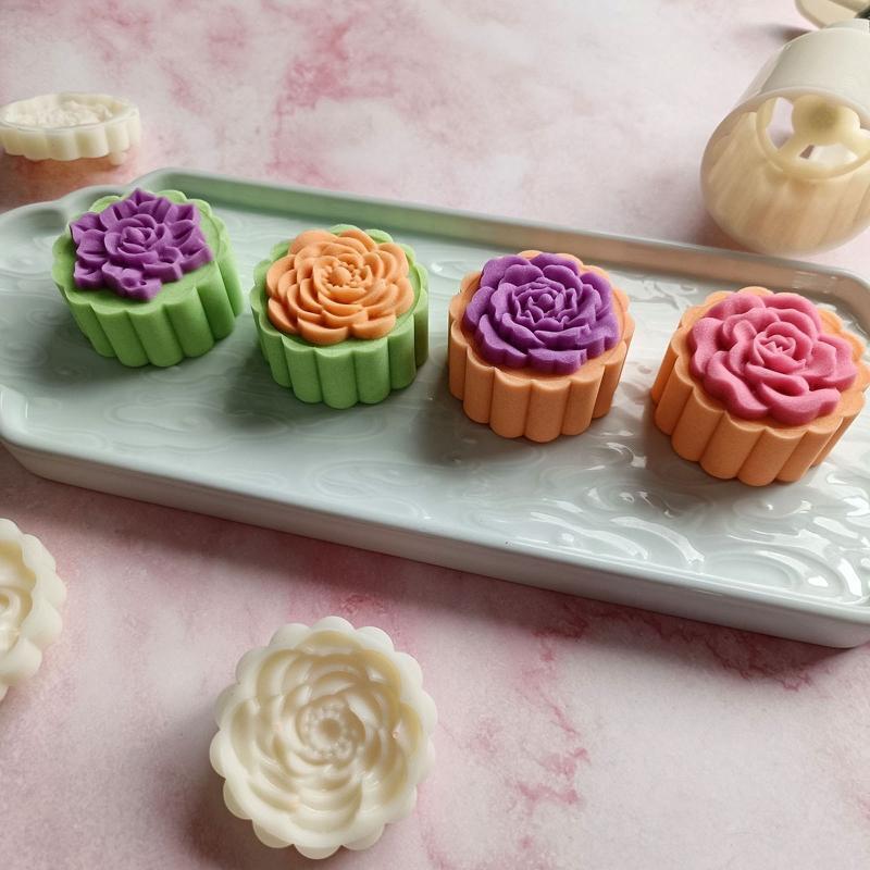 50g Mooncake Mold Cartoon Flower Shaped DIY Baking Mold for Mid-Autumn Festival