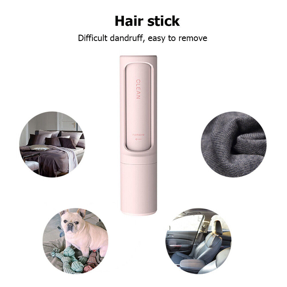 Hair Remover Lint Roller Fur Clothes Cleaning Sticky Dust Brush (Pink)