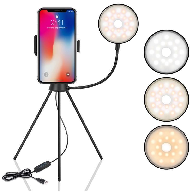 Multi-function Live broadcast Tripod  Desktop Mobile Phone Holder with Fill Ligh