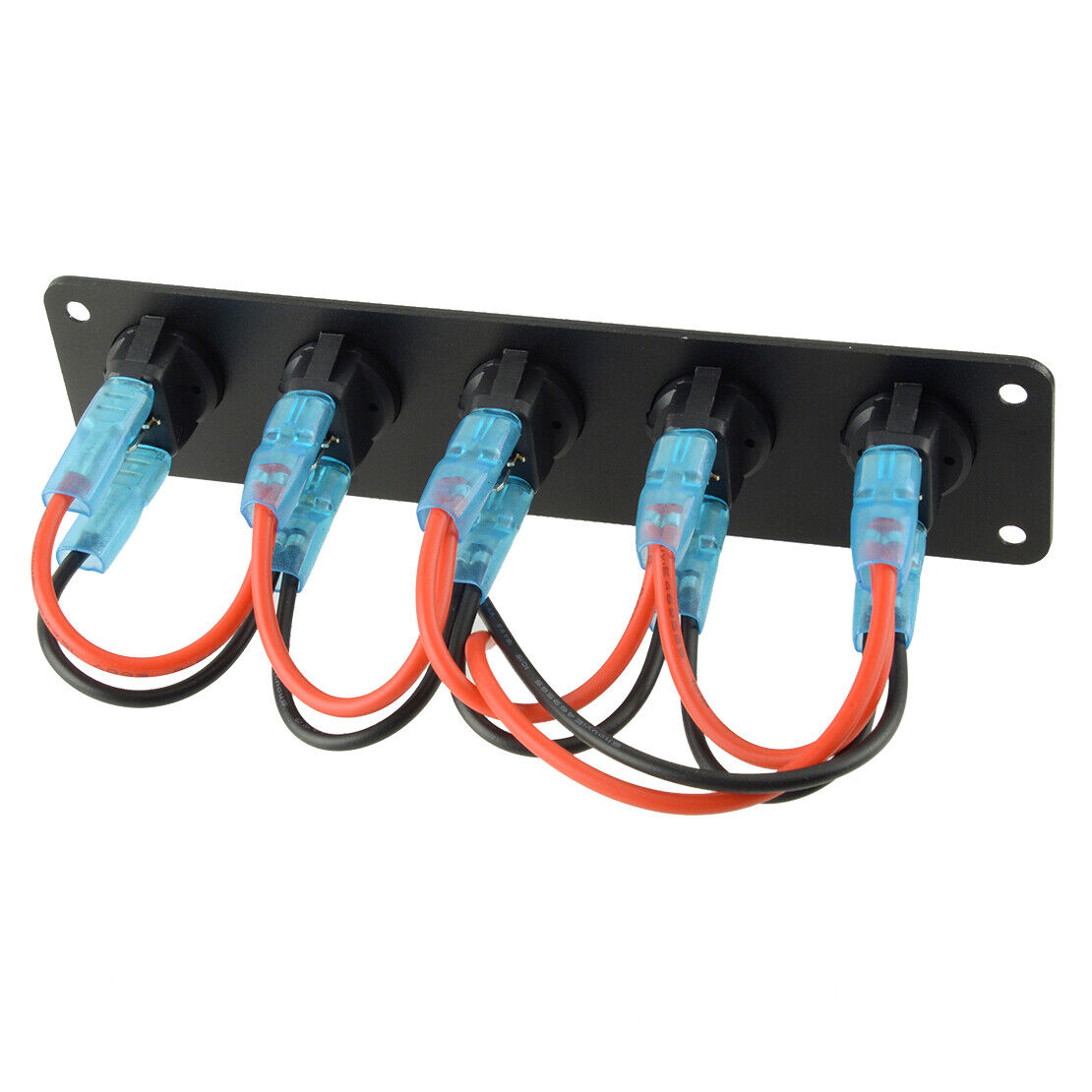 5 Gang Toggle Rocker Switch Panel Fit For Car Boat RV Truck UTV Dash Blue LED