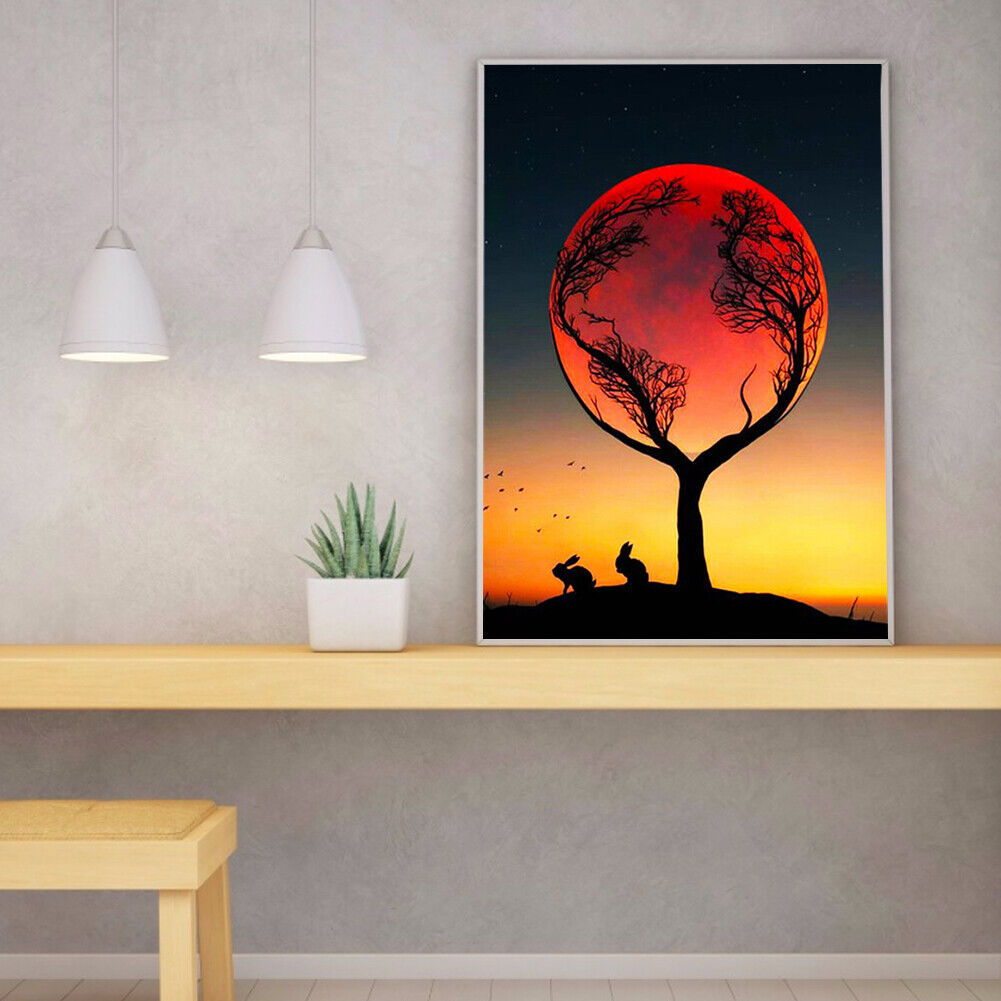 DIY Diamond Painting Branch Moon Square Drill Art Picture Rhinestone Decor