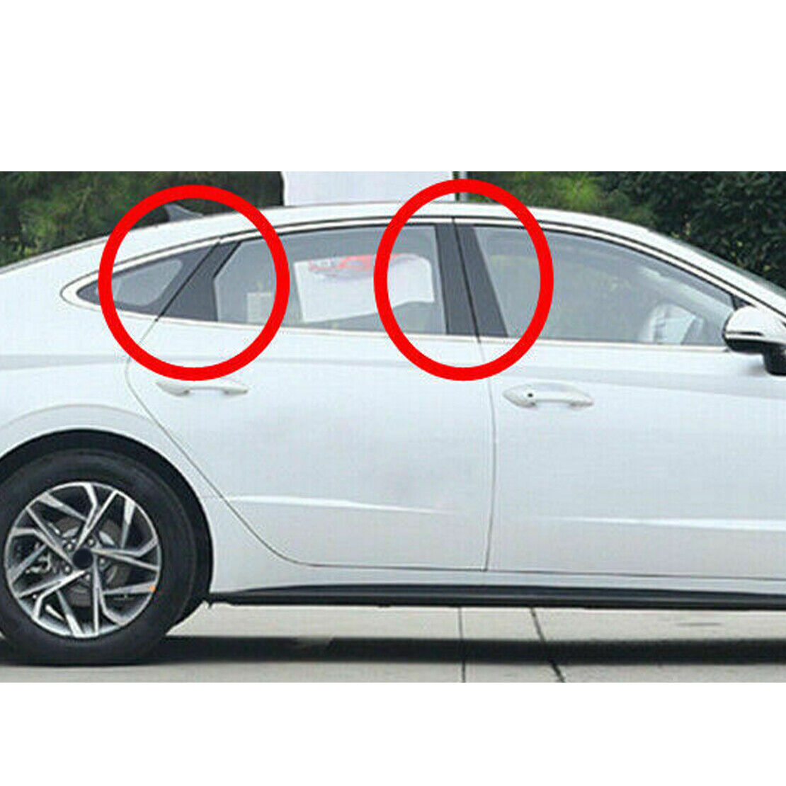 6pc Glossy Black Door Window Pillar Post Cover Trim Decor Fit for Hyundai Sonata