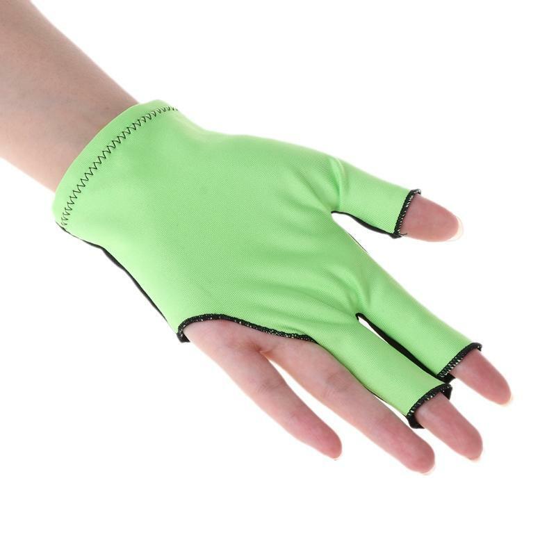 Lycra Fabric Snooker Billiard Cue 3 Finger Gloves Pool Left Hand Open Accessory