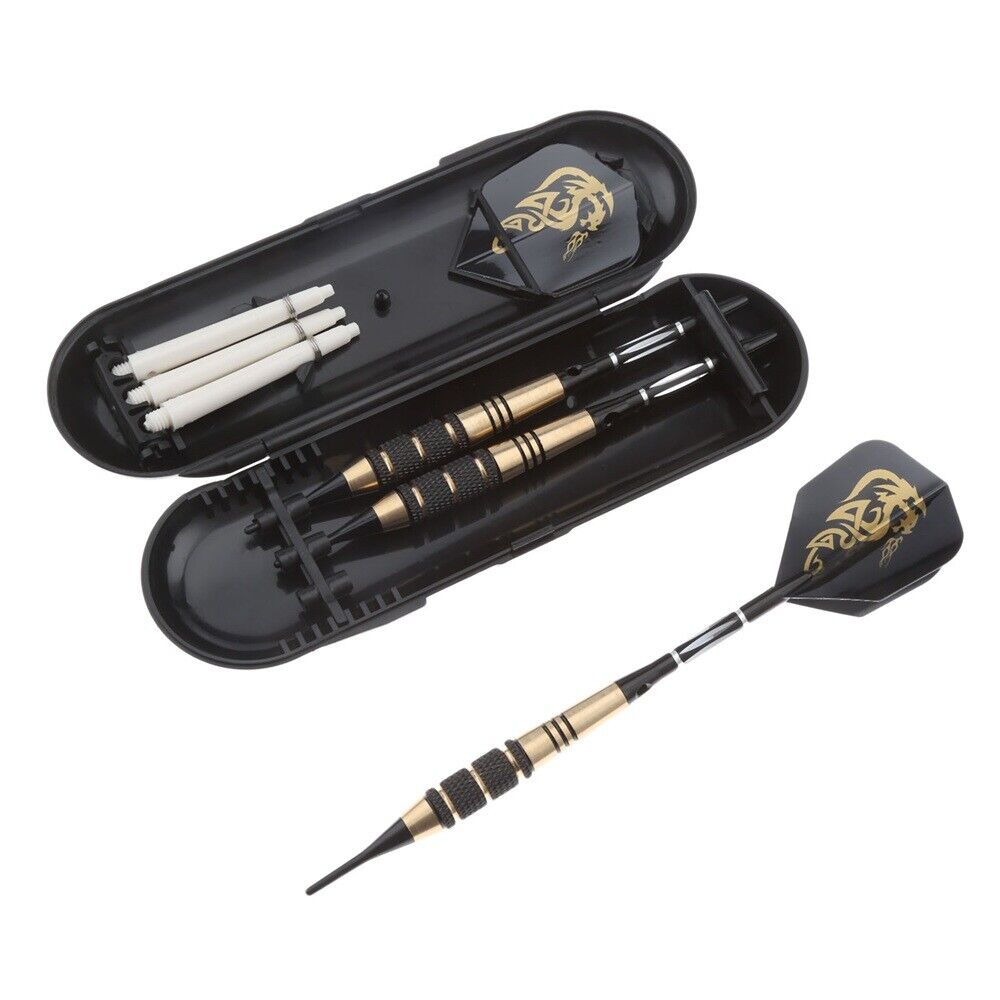 Soft Tip Brass Darts Set Dart Flights With Case 3 Pcs/Set 18 Grams Durable Use