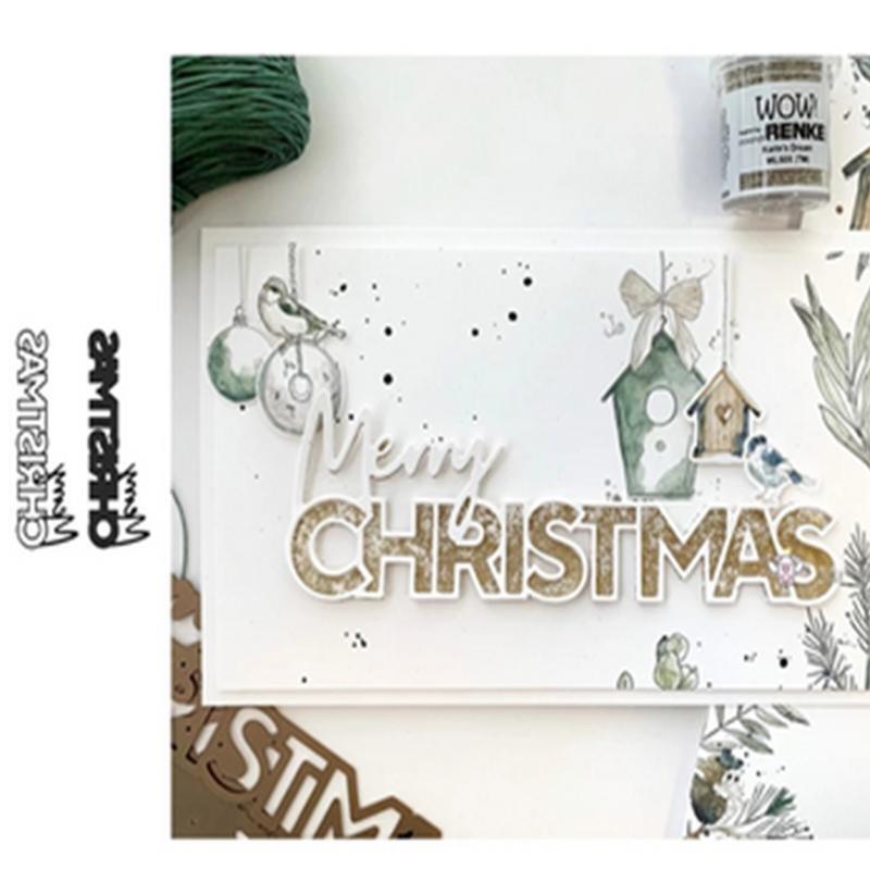 Merry Christmas Metal Cutting Dies Stencil DIY Scrapbooking Album Paper Template