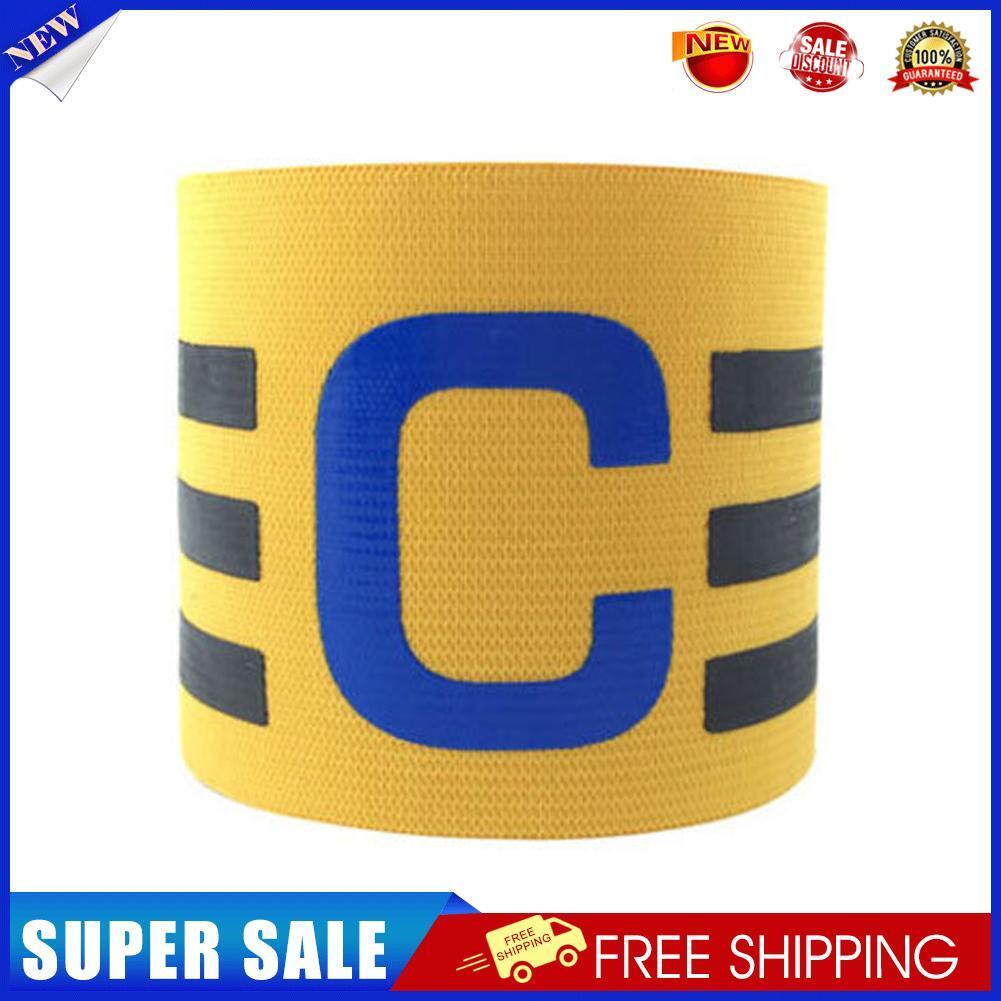 Player Leader Football Captain Armband Nylon Soccer Group Arm Band (Yellow)
