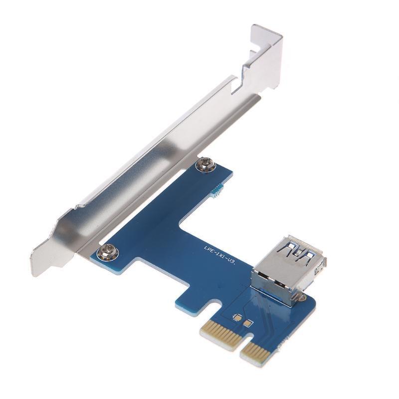 PCI-e Express 1X to 3 Port 1X Switch Multiplier HUB Riser Card +USB Cable 1PC