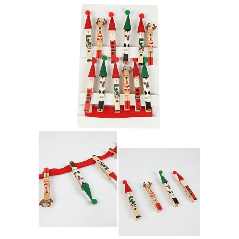 Christmas Wood Clips Wedding Birthday Party Gifts Xmas Tree Home Decorations