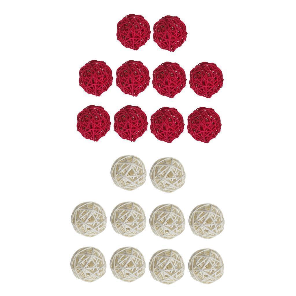 20 Rattan Wicker Cane Balls for Home Festival Decor Christmas   Ornaments