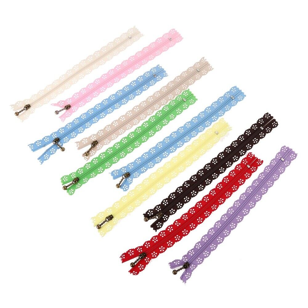 DIY Sewing Crafts Projects Closed End Lace Zipper Nylon 20cm 10pcs Sewing Tool