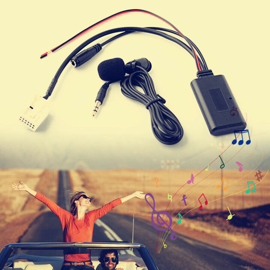 Car AUX Audio BT Adapter for Peugeot RD4 w/Microphone 12pin Connector Wireless