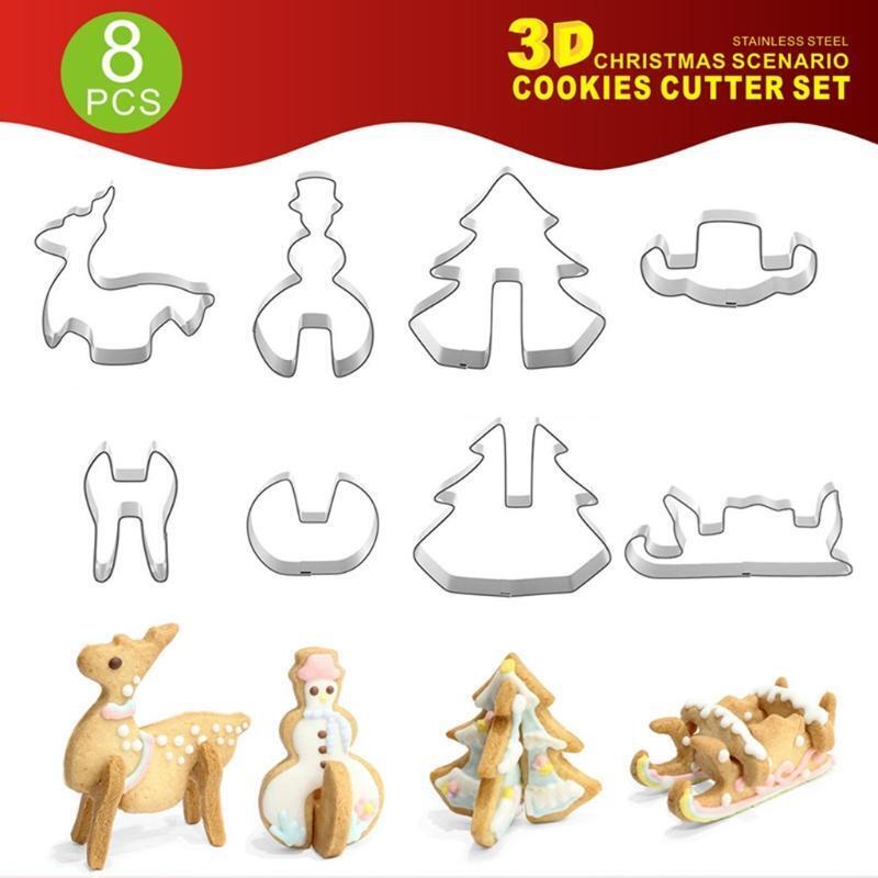 18 Pieces Cartoon Cake Mold Baking Utensils Stainless Steel Gingerbread House