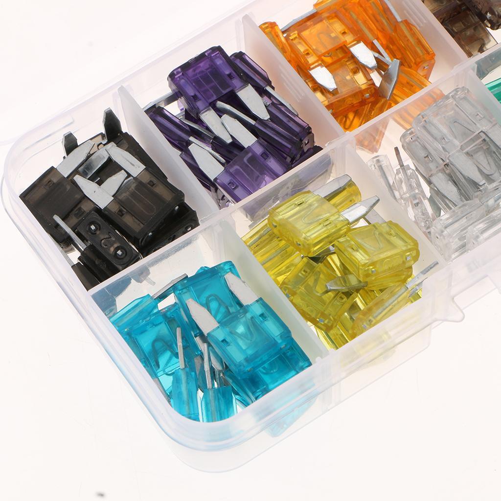 120pcs Auto Car Fuses Assortment Kit 2A-35A With Fuse Puller & Storage Box