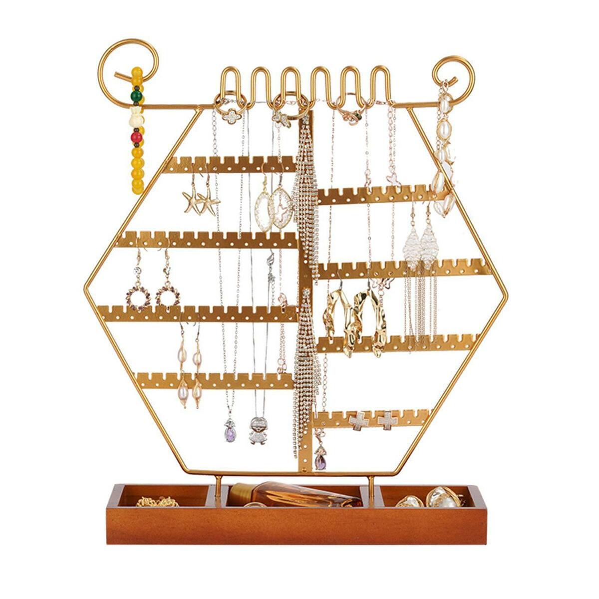 Jewelry Display Stand Nail Polish Chains Brooches with Jewelry Tray