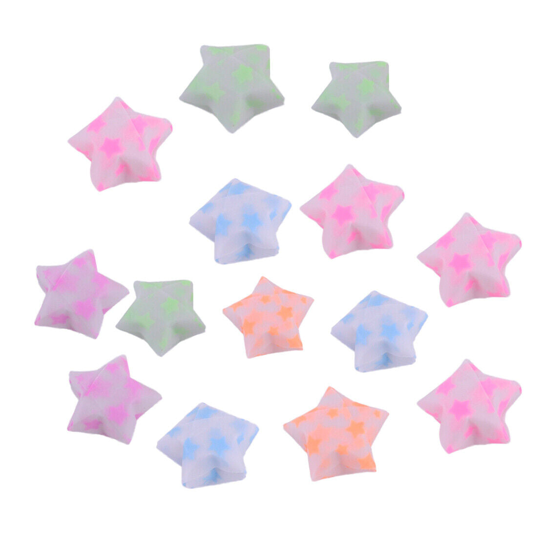 100x Luminous Origami Lucky Star Paper Crafts Folding Ribbons Christmas Gifts Li