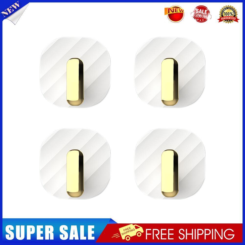 4pcs Adhesive Wall Hanging Storage Hook Waterproof Hangers Holder (White)