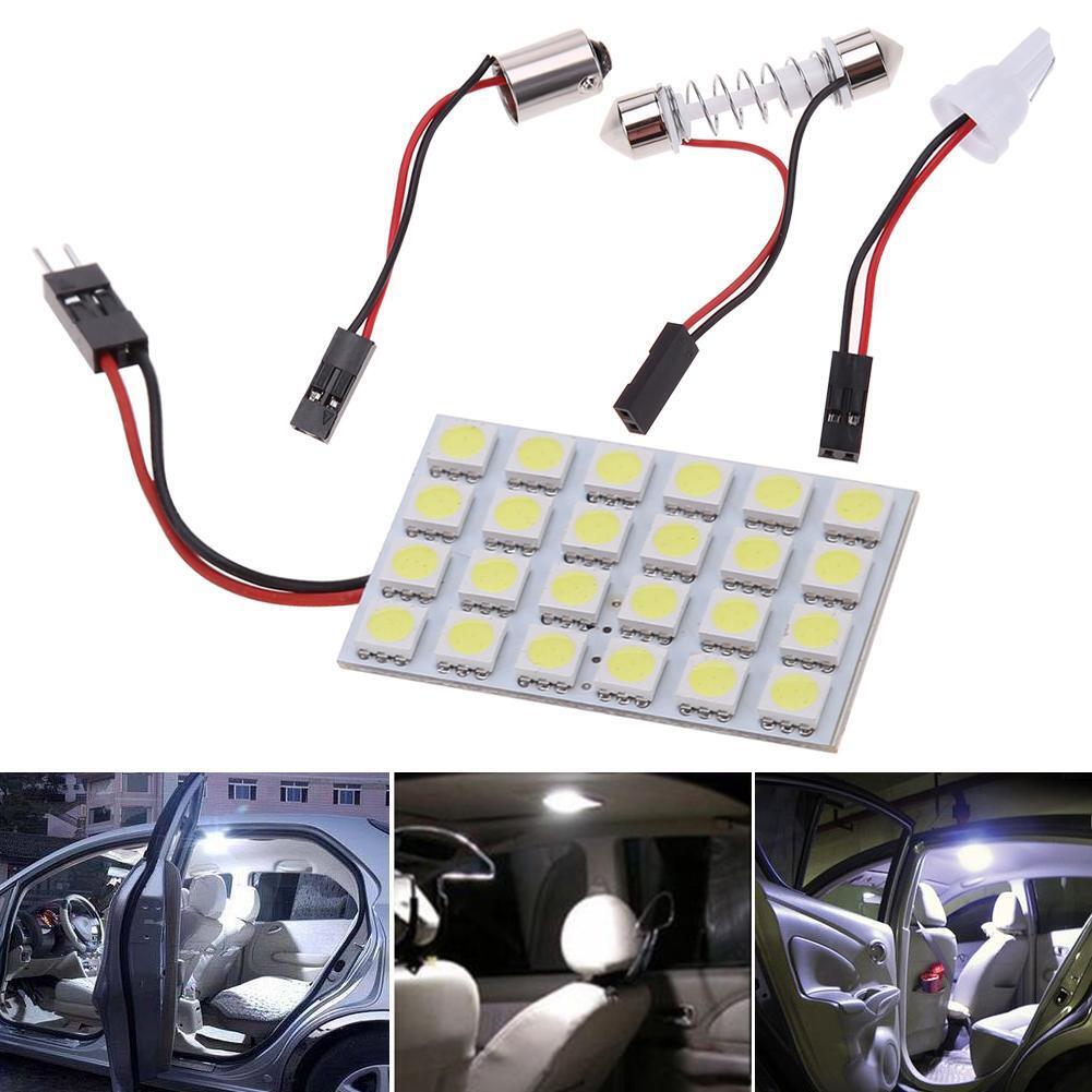 T10 5050 24SMD LED Panel Car Interior White Light Festoon Dome Lamp Blub