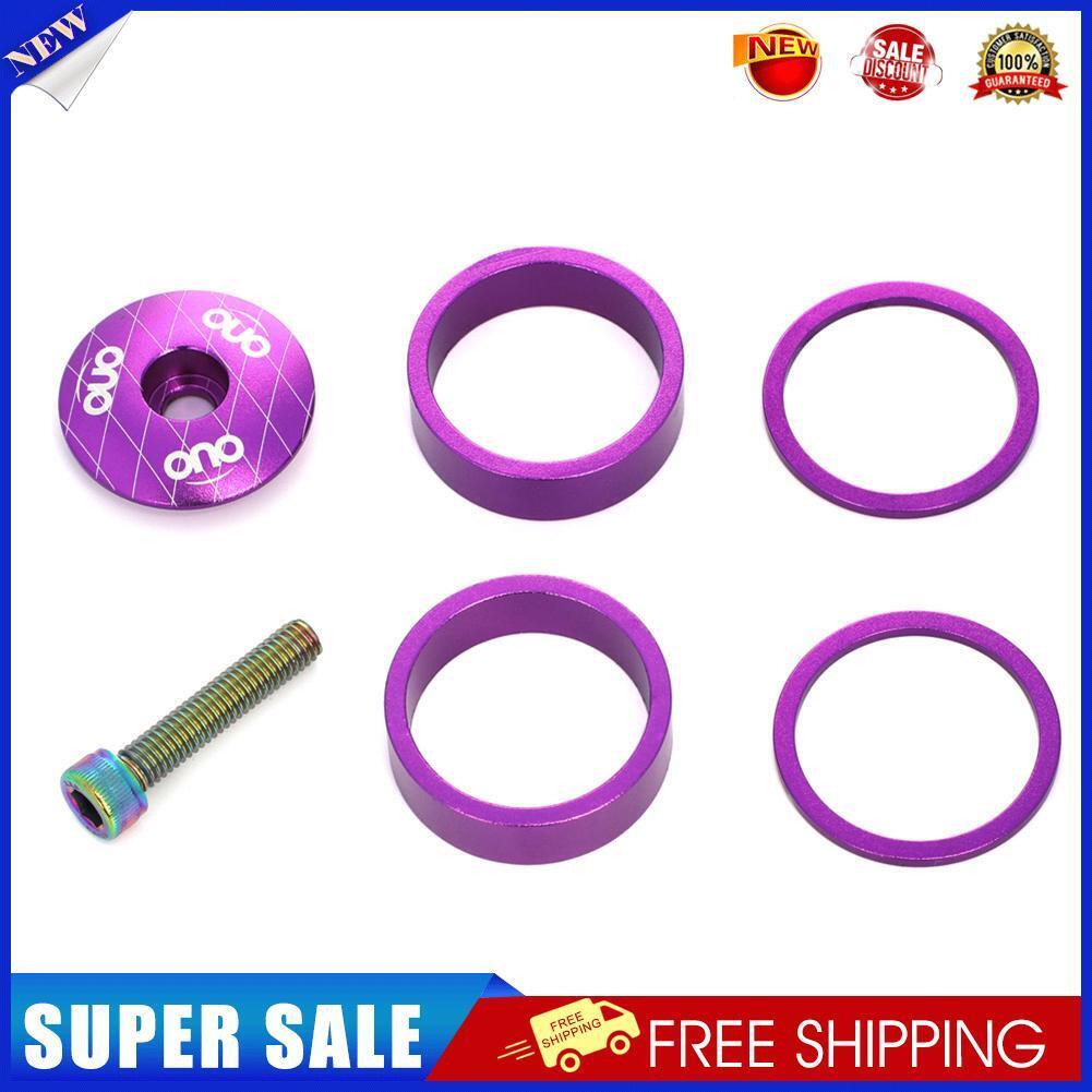 OUO Bicycle Stem Top Cap Headset Cover with Screw Fork Ring Spacer (Purple)
