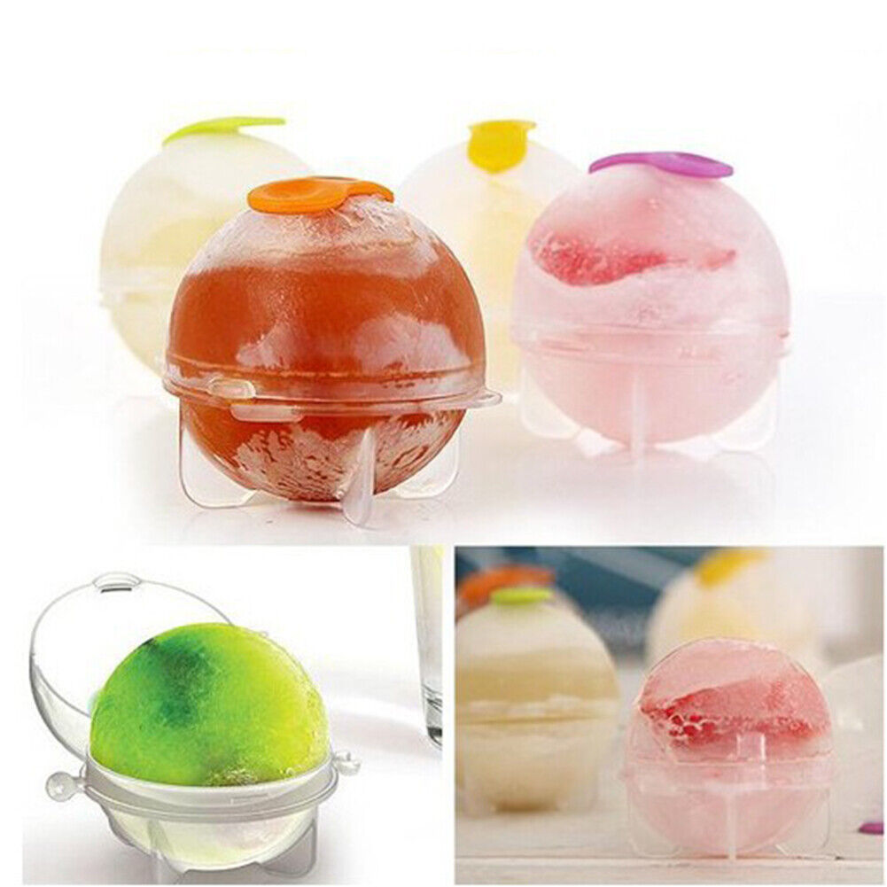 4pcs Round Ice Balls Maker Tray for Large Sphere Molds Cube Whiskey (S)