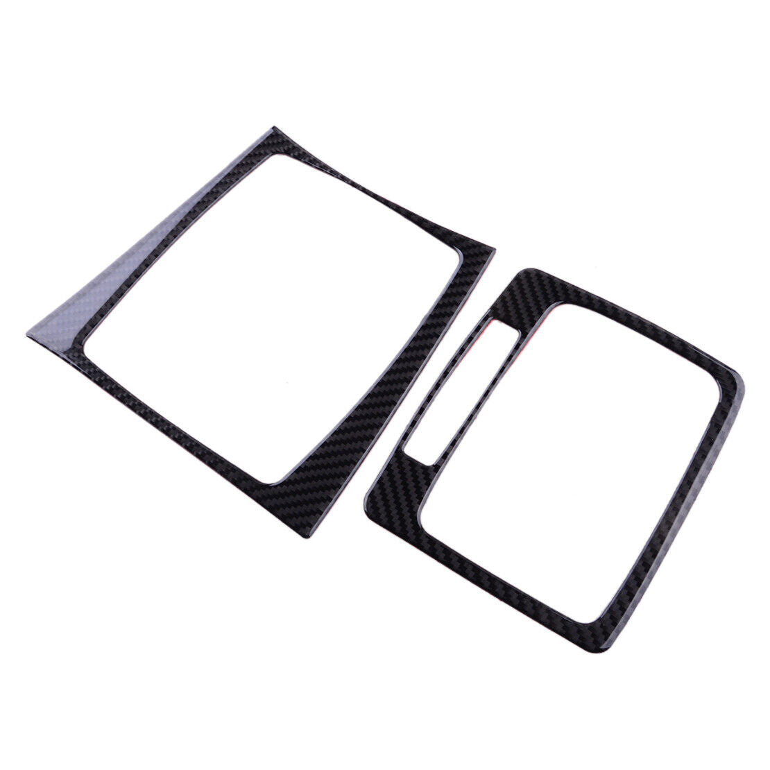 2Pcs Car Carbon Fiber Gear Shift Panel Cover Fit For Mercedes C Class W204 07-13