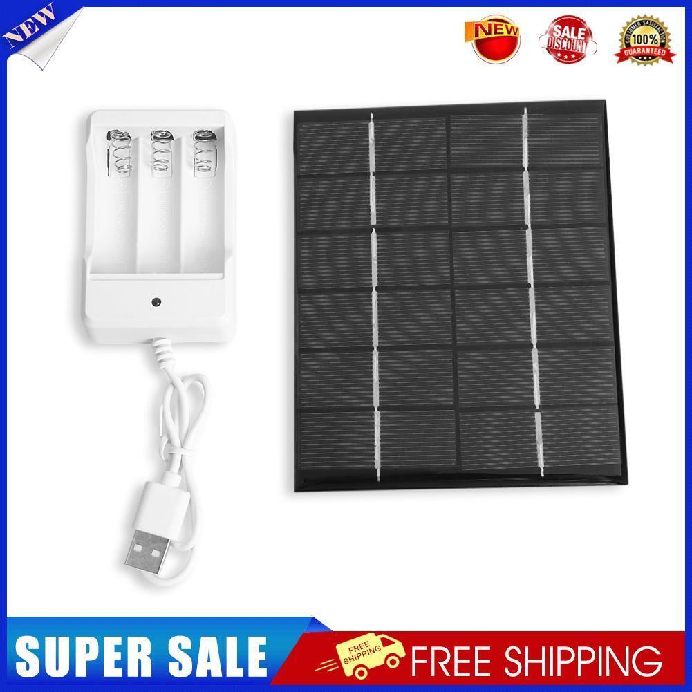 2W 6V USB Output Solar Battery Charger + AA Rechargeable Battery Charger