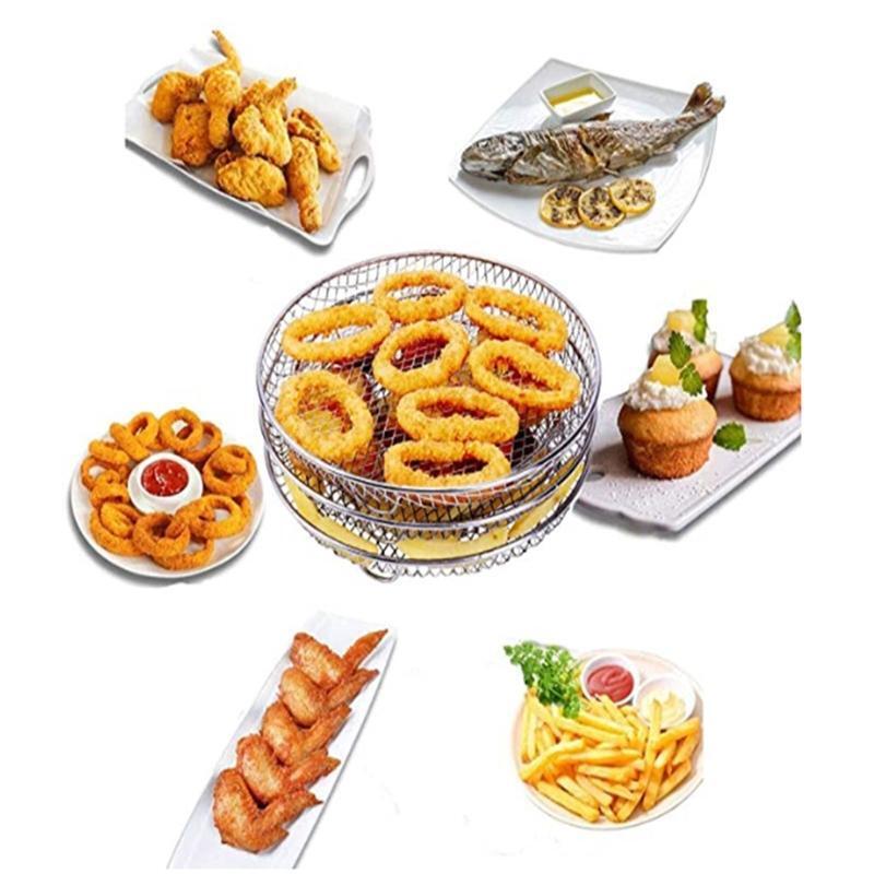 Round Air Fryer Rack Air Fryer Accessories Stainless Steel Multi-Layer