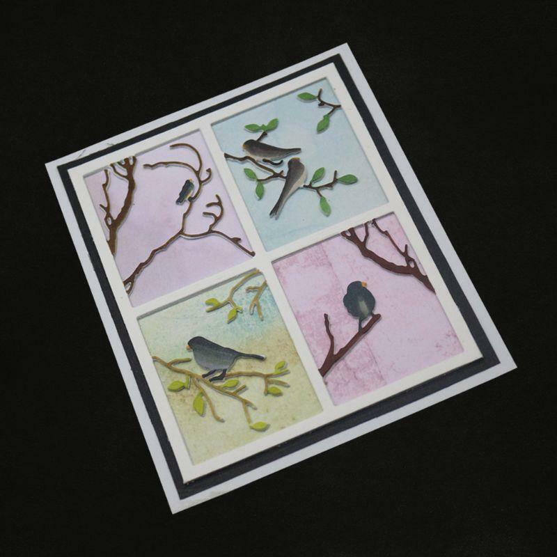 Birds on Branch Metal Cutting Dies Stencil Scrapbooking DIY Album Stamp Paper