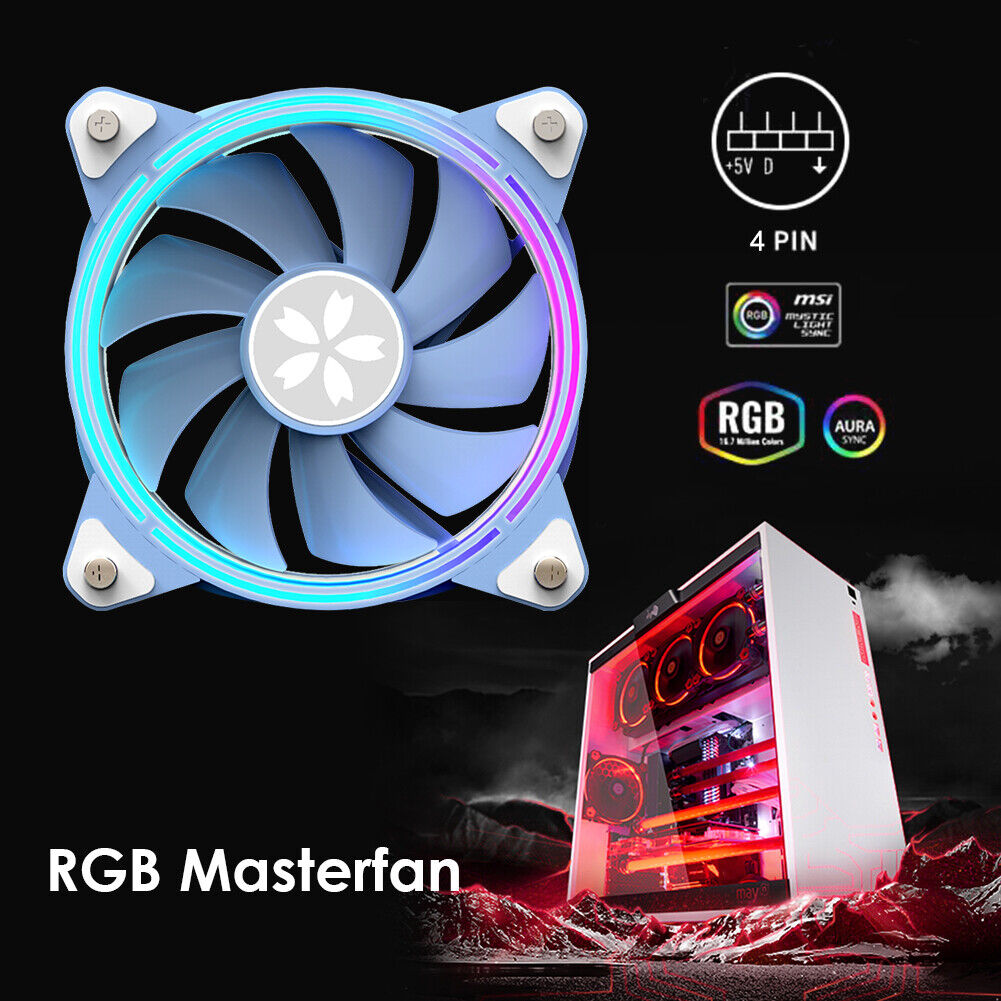 Yeston ZEAGINAL 12cm PC Case Fan Cooling Hydraulic 4Pin PWM ARGB CPU Cooler