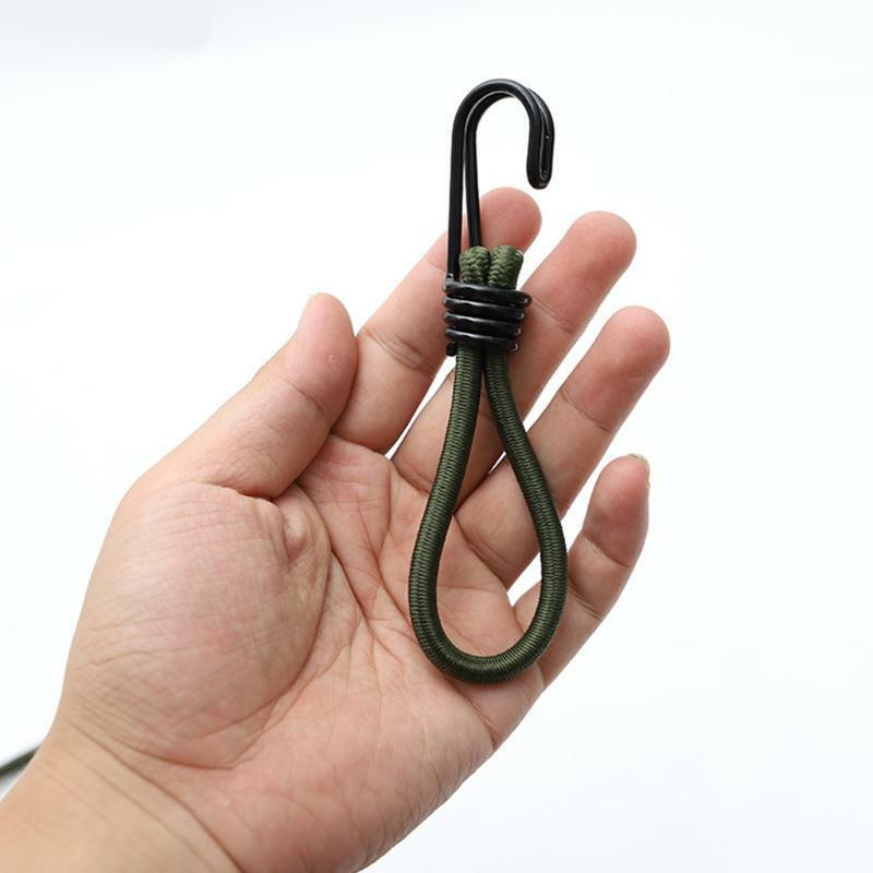 5 Pcs Elastic Tent Ropes Buckle Ground Nail Strap Camping Canopy Fixed Hook Cord