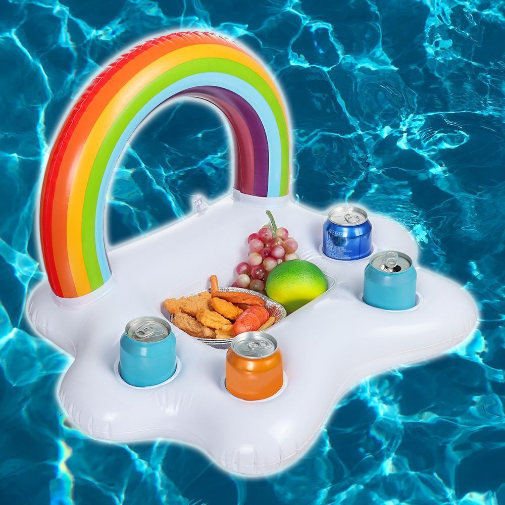 Beer Drinks Summer Pool Rainbow Cloud Cup Holder Table Bar Tray Drinking Cooler