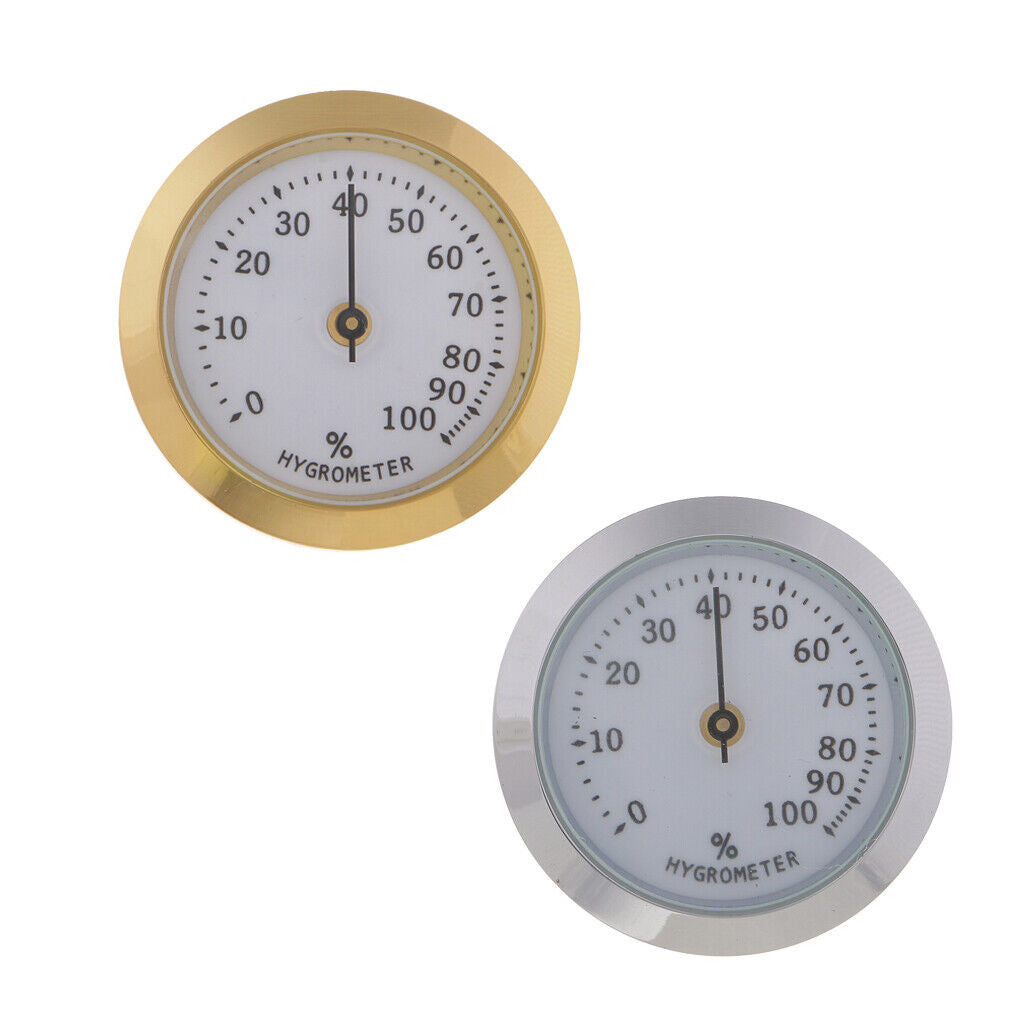 2x 36mm Cigar Hygrometer Humidifier Box  Mechanical Humidor Hygrometers