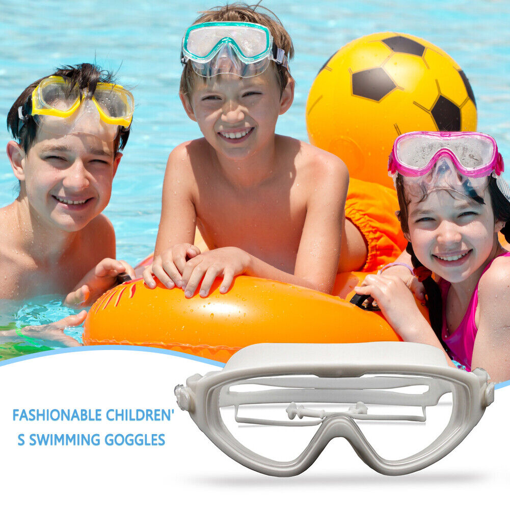 Children Goggles Waterproof Anti-fog Swimming Snorkeling Glasses (White)