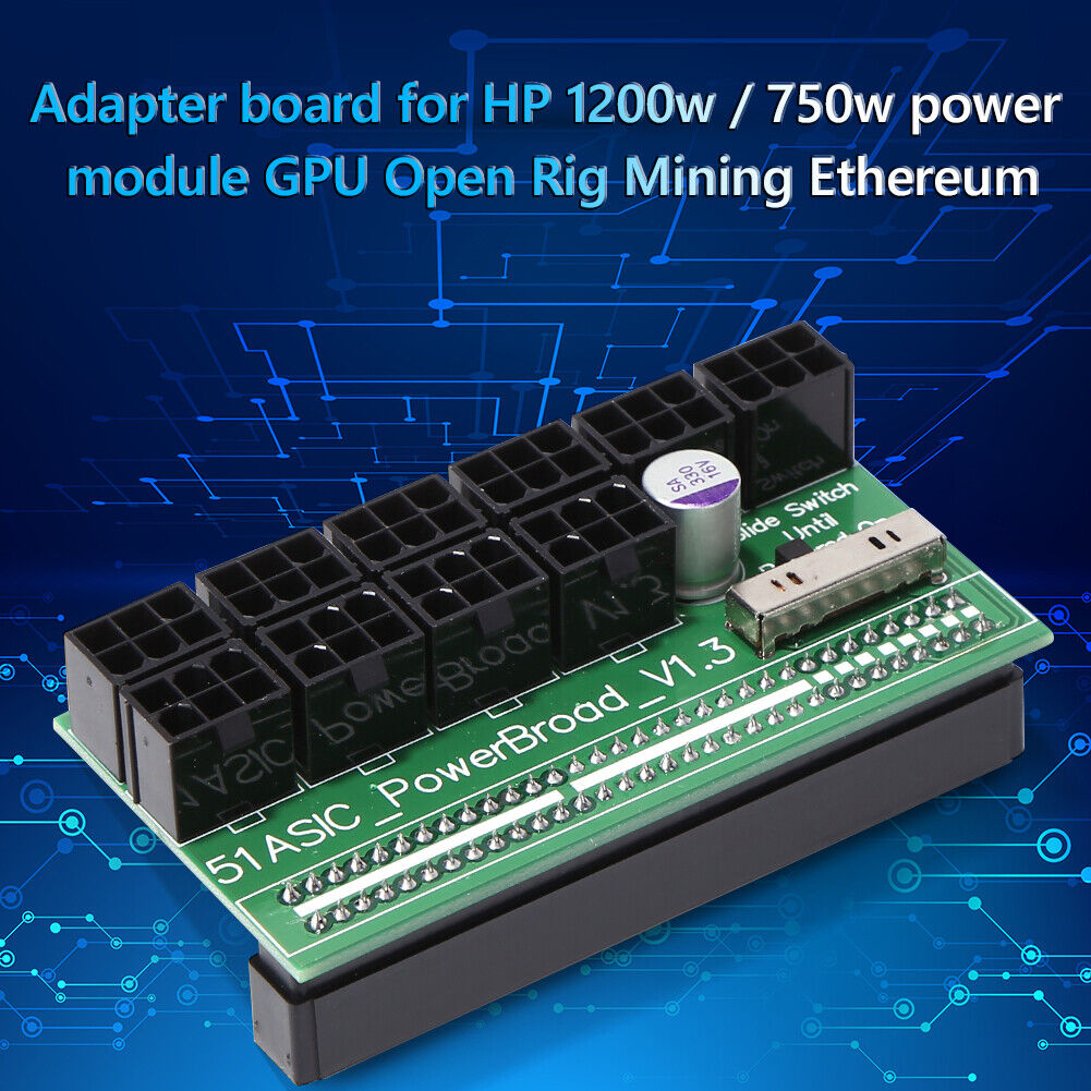 750W-1200W Power Supply Breakout Board 10 Ports PCIe 6 Pin for DPS-800GB A