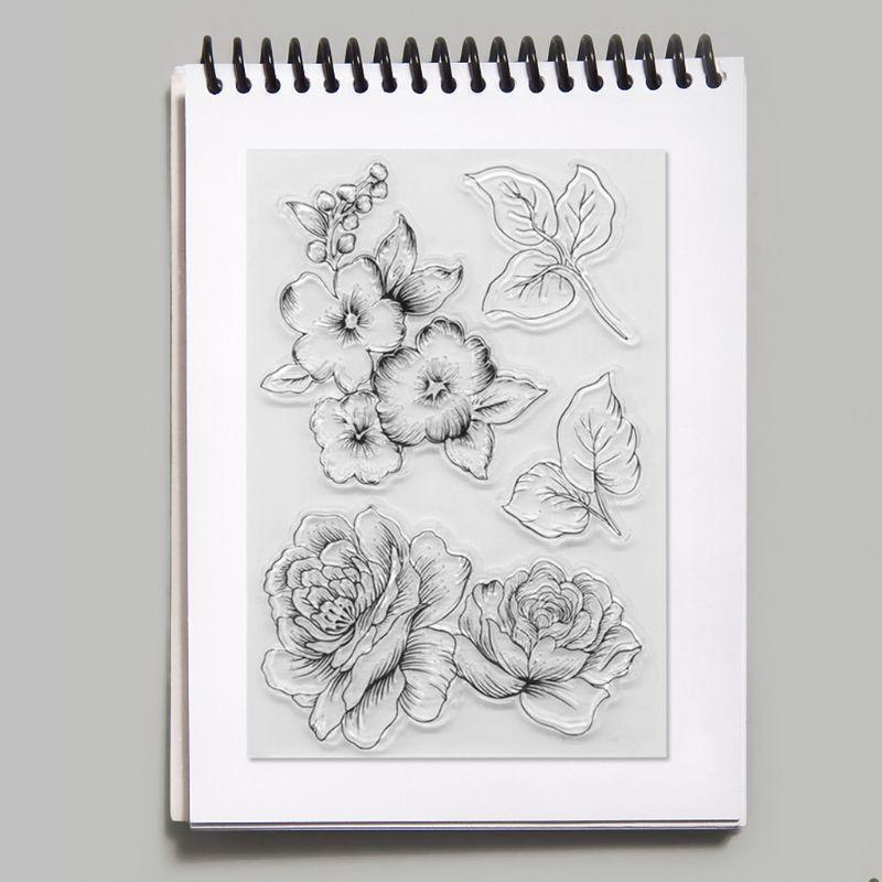 Flower PatternTransparent Silicone Clear Stam Home Festival Family DIY Album