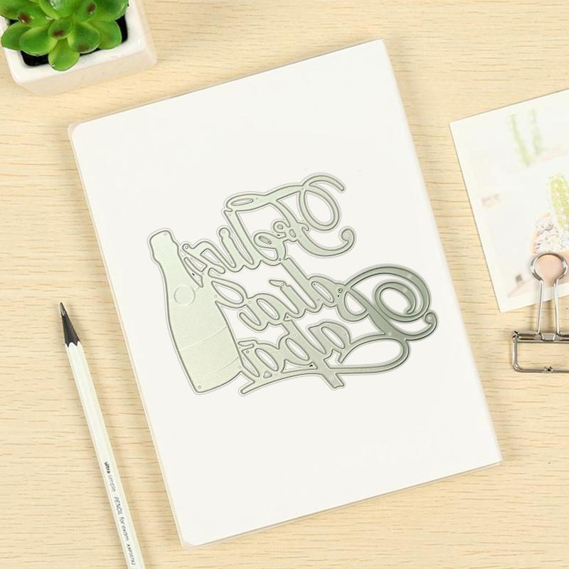 DIY Letter Bottle Cut Dies Stencil for Paper Cards Art Crafts Party Decorative
