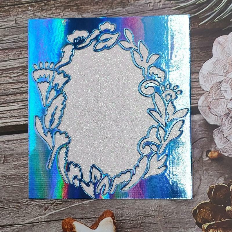 Flower Border Lace Rectangle Frame Metal Cutting Dies Stencil DIY Card Template