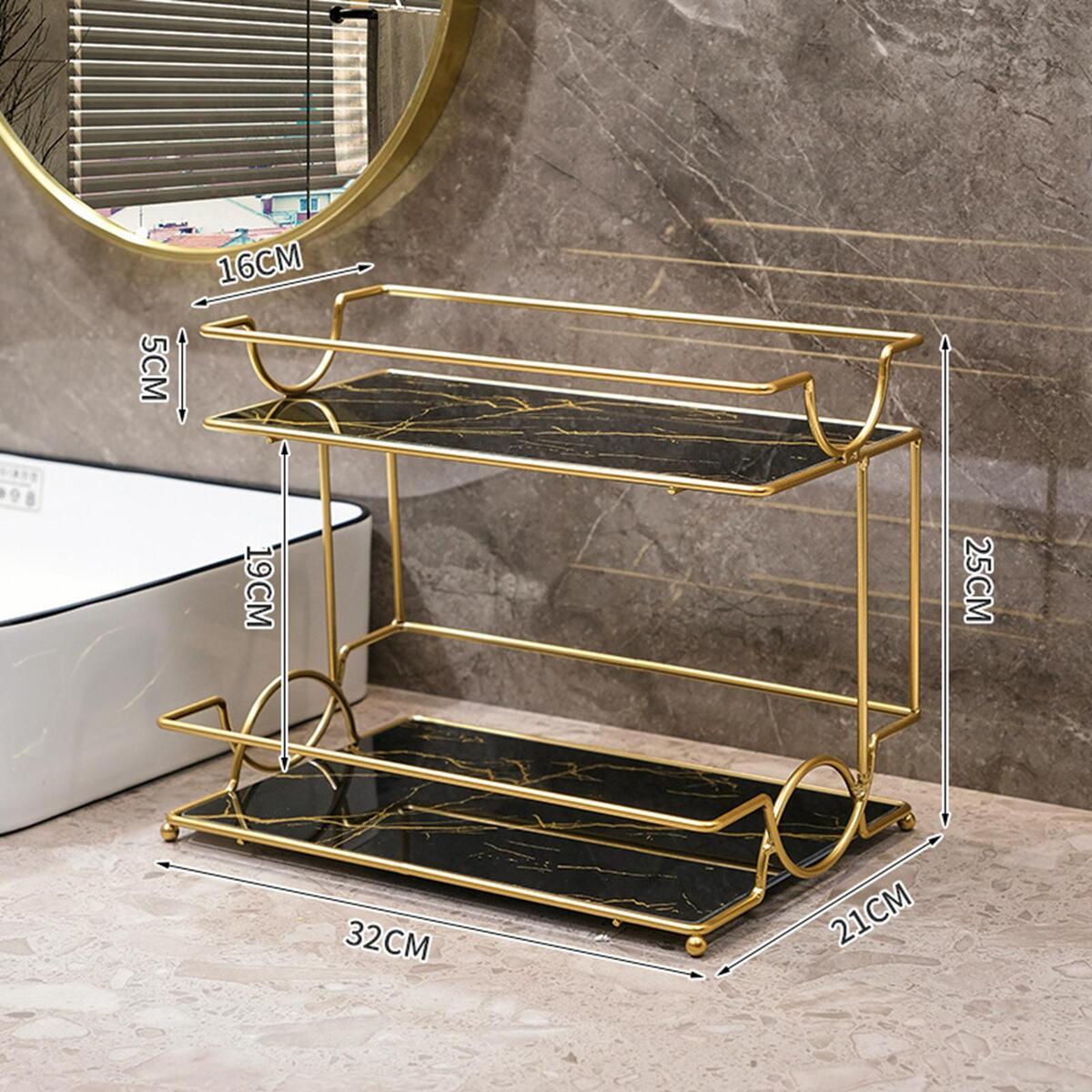 2 Tier Makeup Organizer Shelf Lipstick Perfume Tray for Bathroom Bedroom