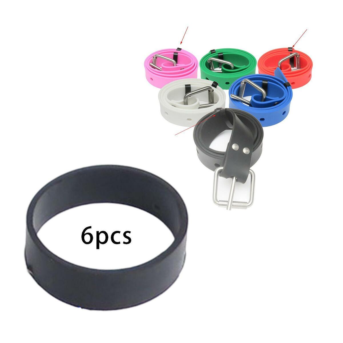 6Pcs Rubber Fixing Band for Underwater Tank Diving Webbing Backplate Strap